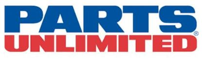 Parts Unlimited logo in blue and red text on a white background